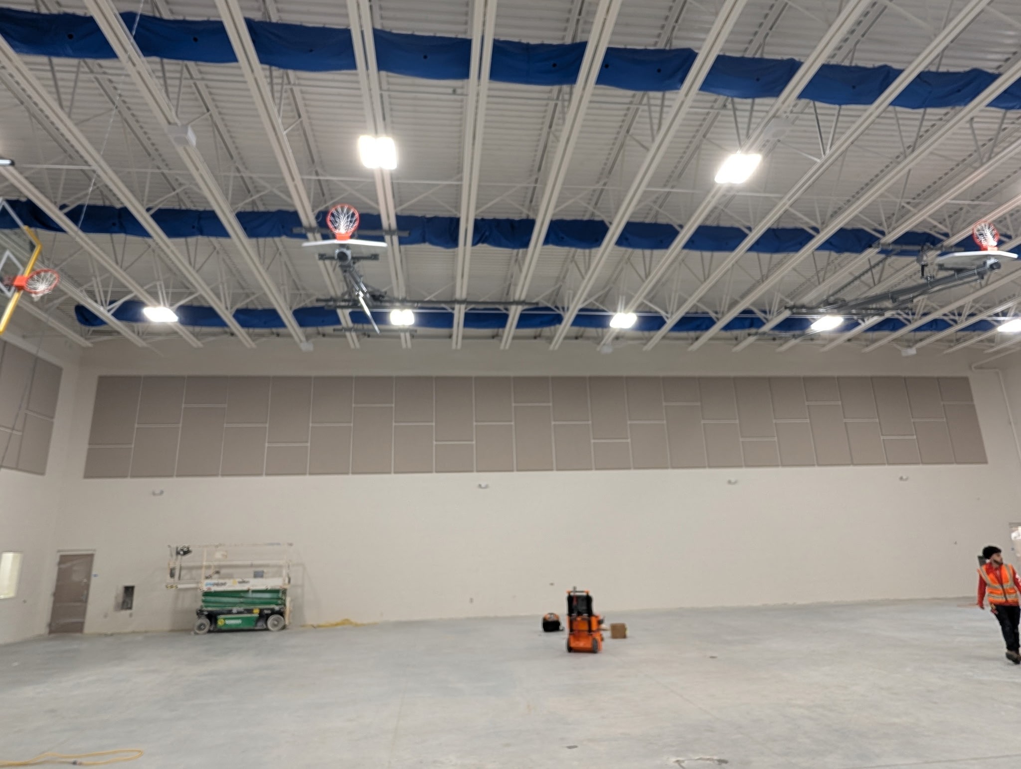 Acoustic Wall and Ceiling Panels in Gymnasium