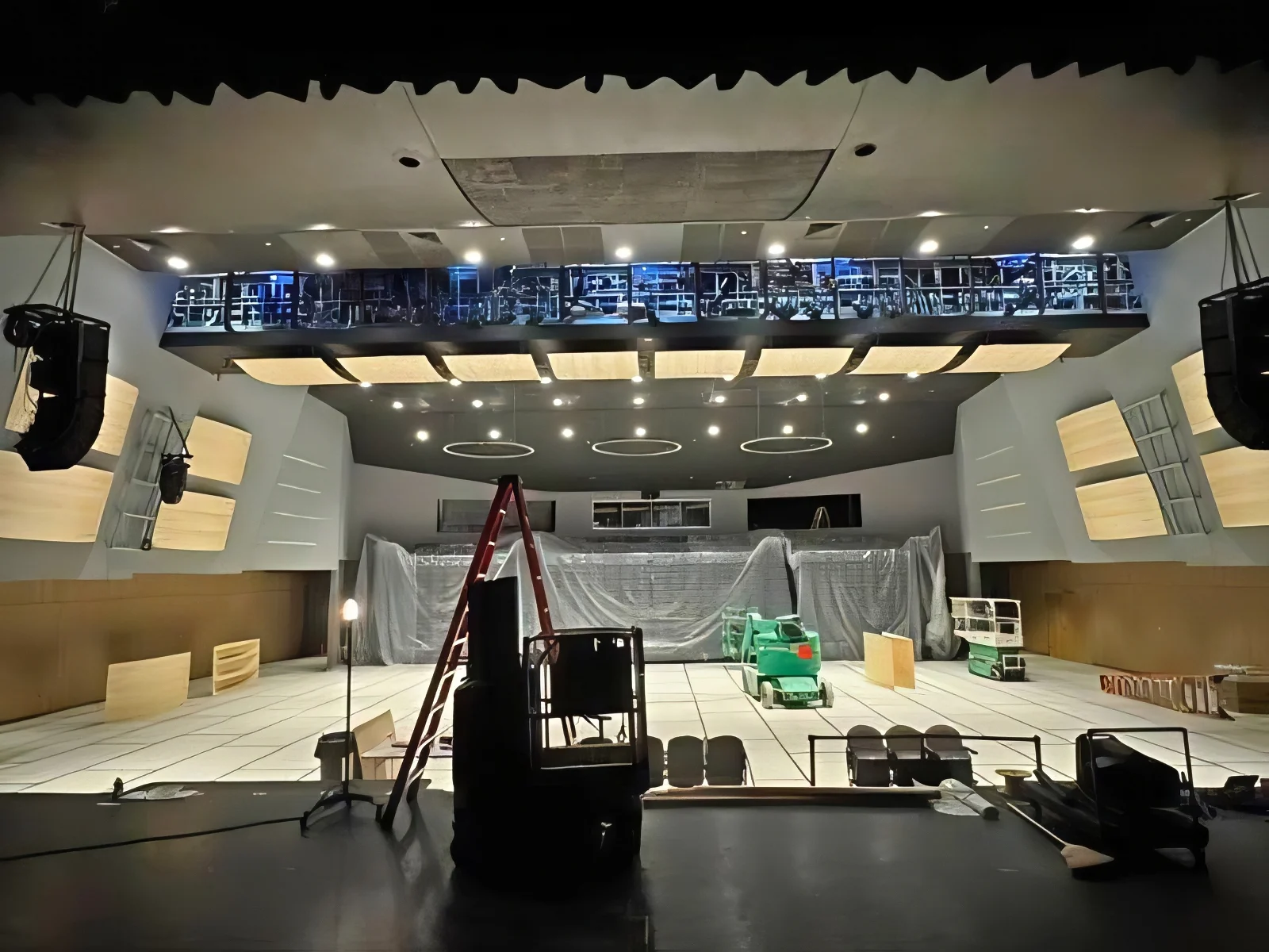 Curved Wooden Diffusers Installed in Largo CPPAC