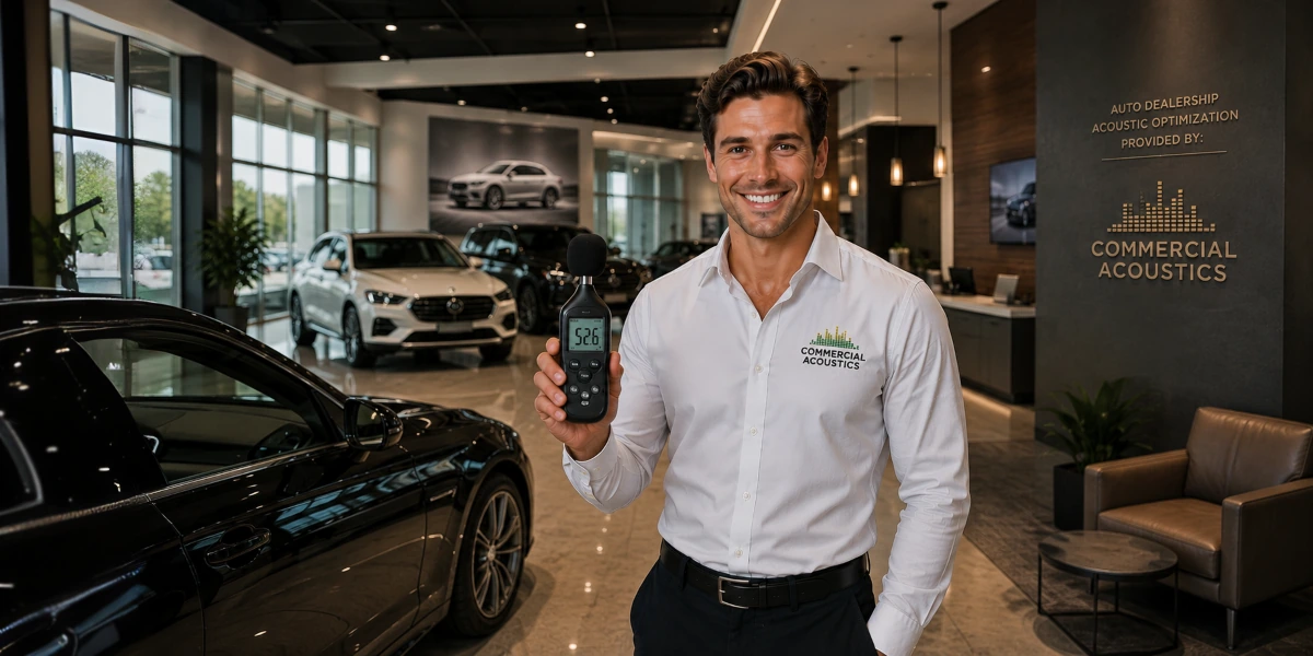 Auto dealership soundproofing materials for showrooms, service bays, and sales offices