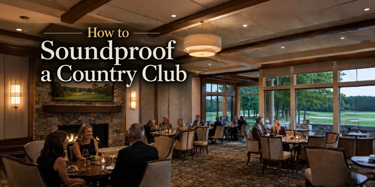 How to soundproof a country club — acoustic treatment guide for dining rooms, ballrooms, pool areas, and private member spaces