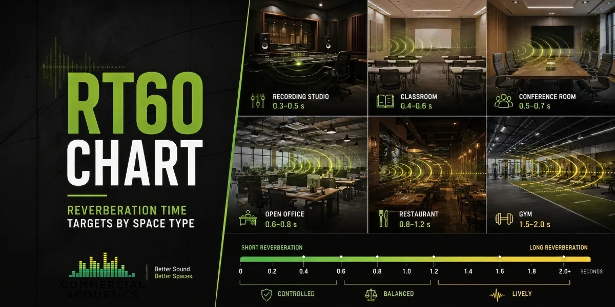 RT60 Chart - Reverb Time Targets by Space Type