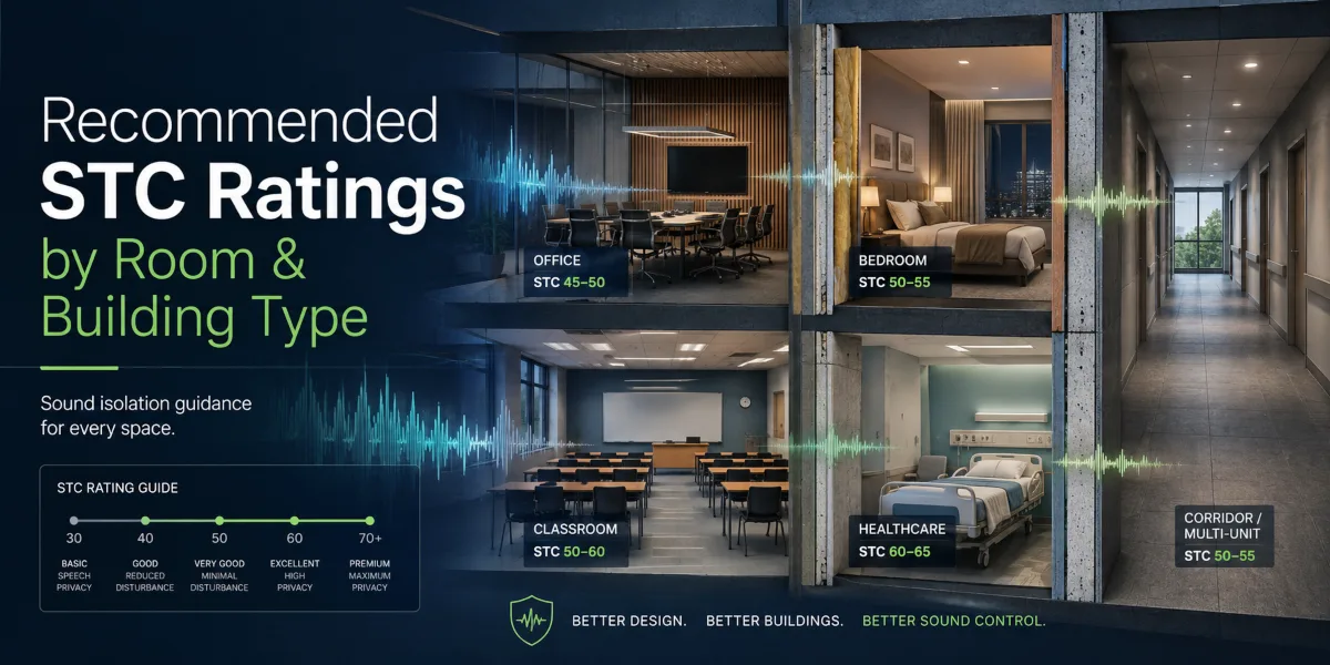Recommended STC Ratings by Room and Building Type
