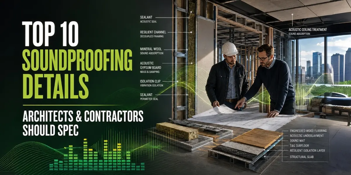 Top 10 Soundproofing Details Architects Contractors Spec