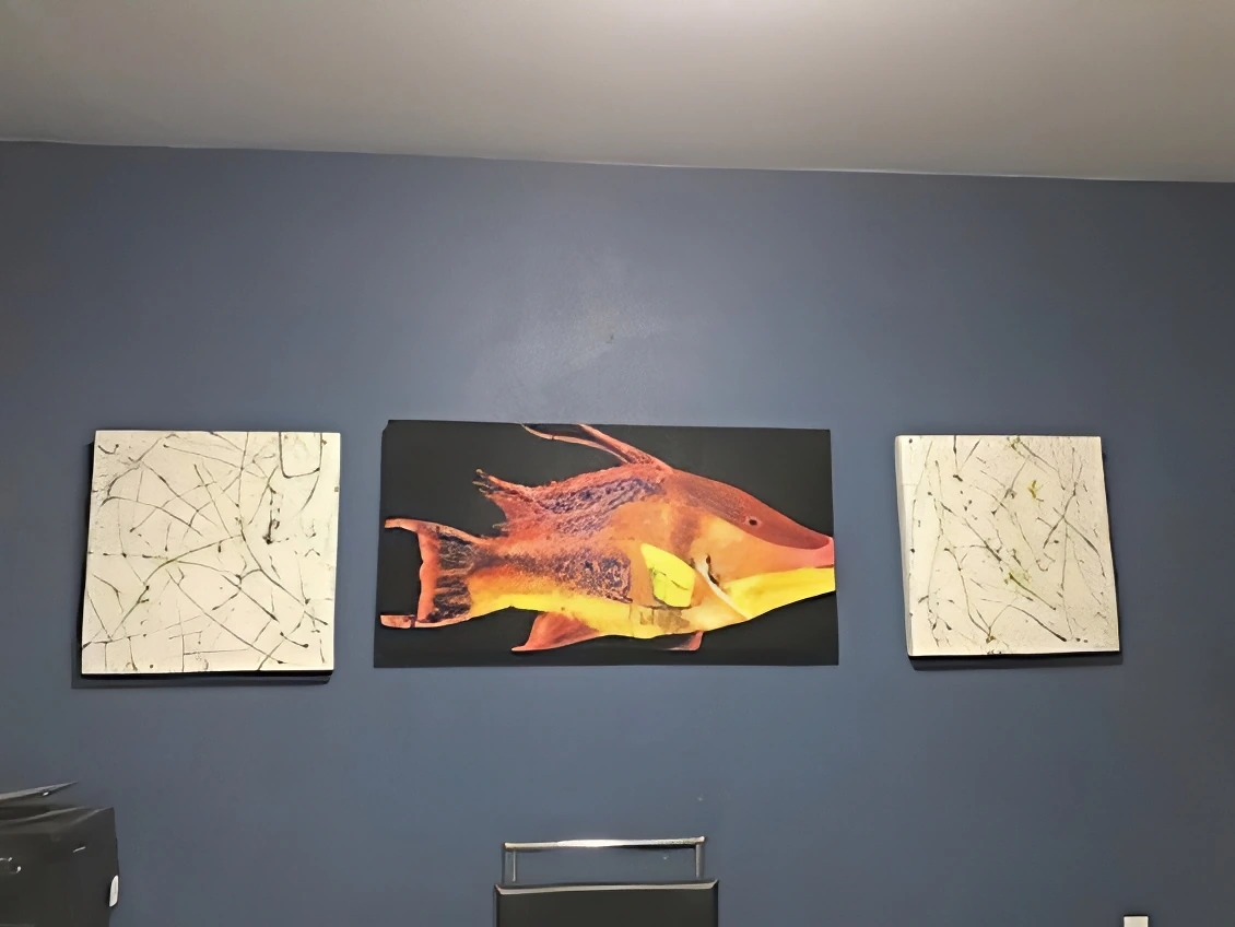 Trial 3 second wall showing mixed-size acoustic panel layout with 2x4