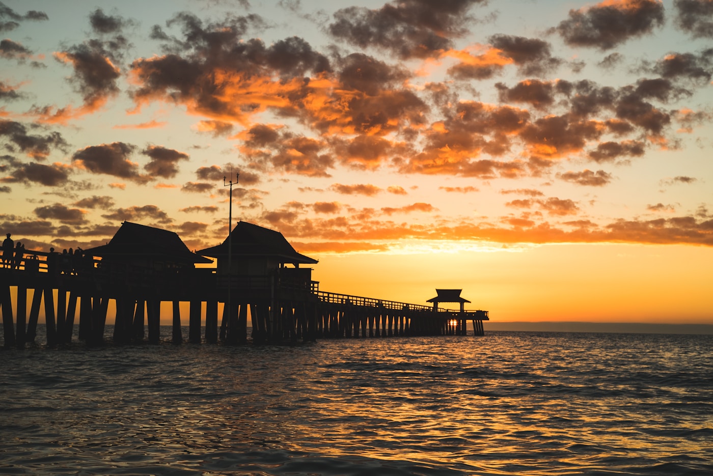 Naples, FL pier at golden hour