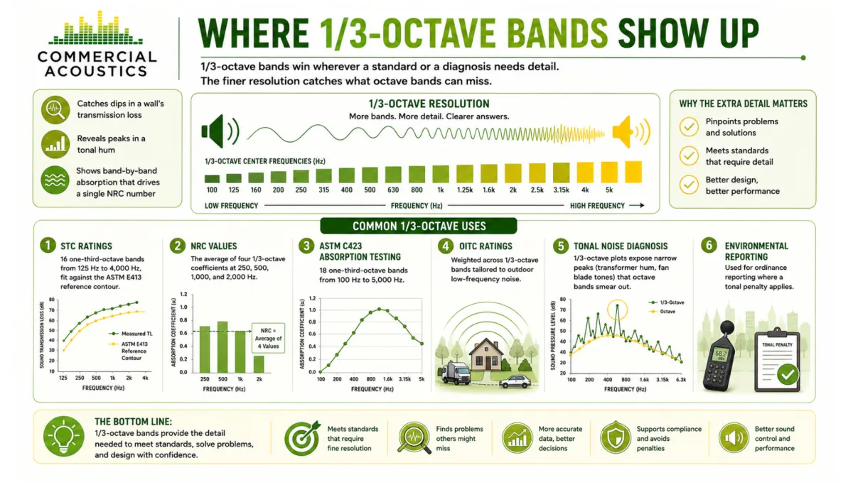 Common Applications of One Third Octave Bands in Noise Analysis