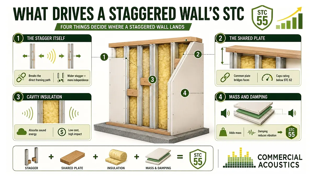 Reach STC 55 with Optimized Staggered Wall Design