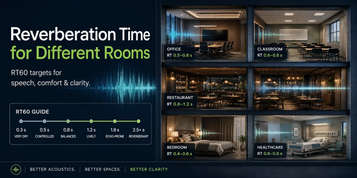 Reverberation Time for Different Rooms