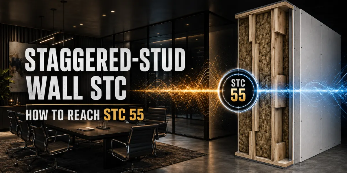 Staggered stud wall STC: how to reach STC 55