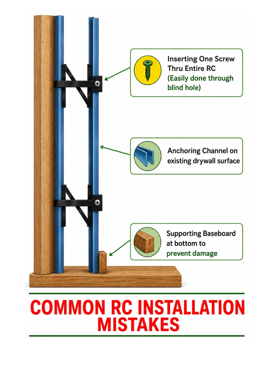 Incorrect Resilient Channel Install