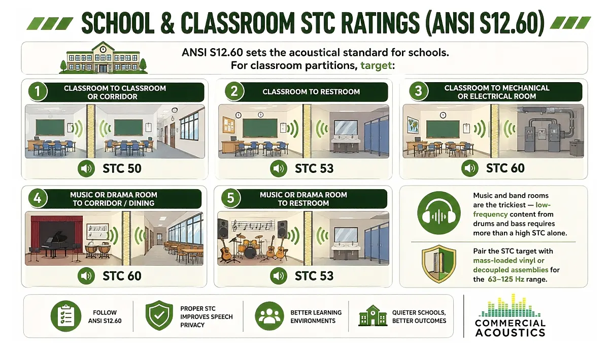 Recommended STC Ratings For Quieter Classrooms And Schools