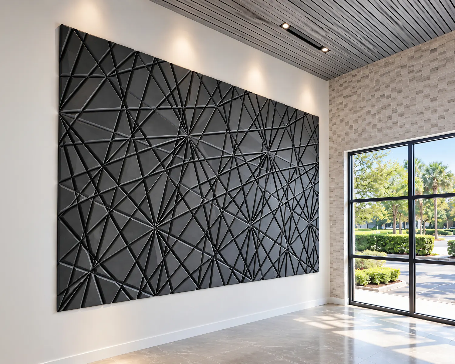 Sculpted 3D Zintra Acoustic Wall Mural at MicroLumen