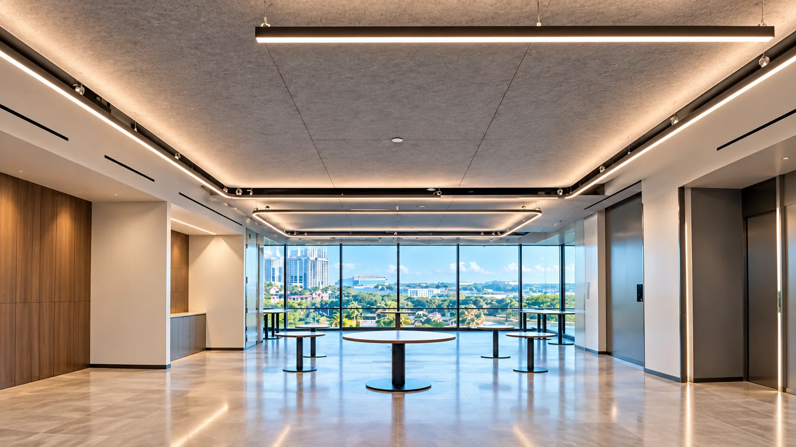 Acoustic Ceiling Return at the Glazed Perimeter of an Open-Plan Office